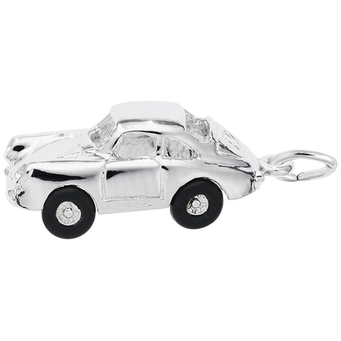 Small Vintage German Sports Car In 14K White Gold