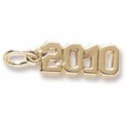 2010' charm in Yellow Gold Plated hide-image