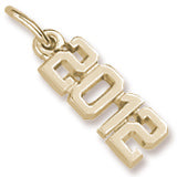 2012' charm in Yellow Gold Plated hide-image