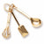 Cooking Utensils charm in Yellow Gold Plated hide-image