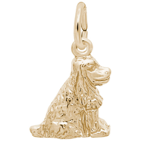 Cocker Spaniel Charm in Yellow Gold Plated