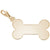 Dog Bone Charm in Yellow Gold Plated