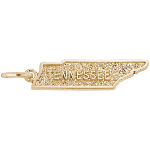 Tennessee Map Charm in Yellow Gold Plated
