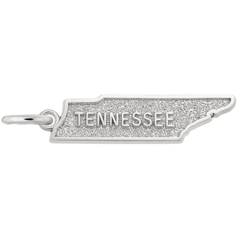 Tennessee Map Charm In 14K White Gold