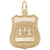 Police Badge Charm in Yellow Gold Plated