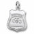 Police Badge charm in 14K White Gold hide-image
