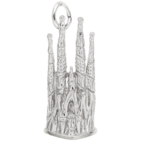 Barcelona Cathedral Charm In Sterling Silver