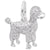 Poodle Charm In 14K White Gold
