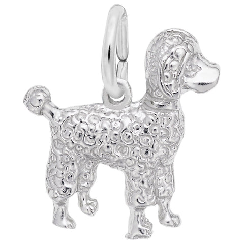 Poodle Charm In Sterling Silver