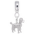 Poodle Charm Dangle Bead In Sterling Silver