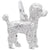 Poodle Charm In 14K White Gold