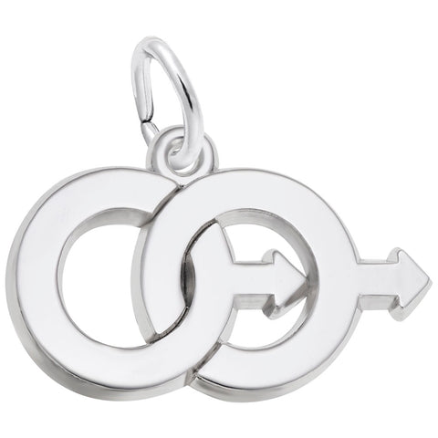 Male Charm In 14K White Gold