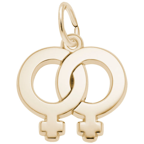 Female Charm in Yellow Gold Plated