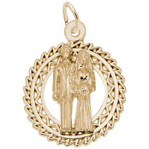 Bride And Groom Charm In Yellow Gold