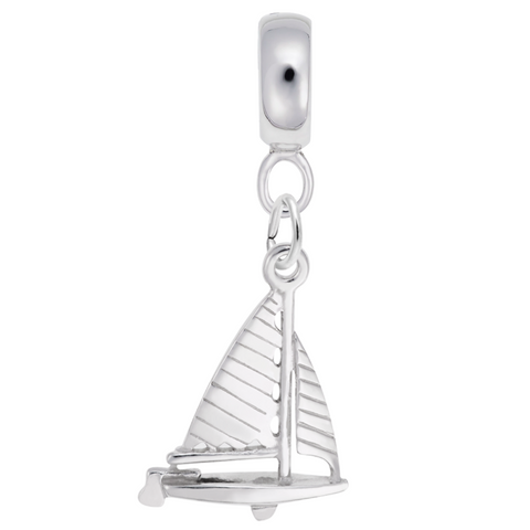 Sailboat Charm Dangle Bead In Sterling Silver