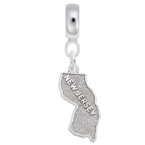 New Jersey Charm Dangle Bead In Sterling Silver
