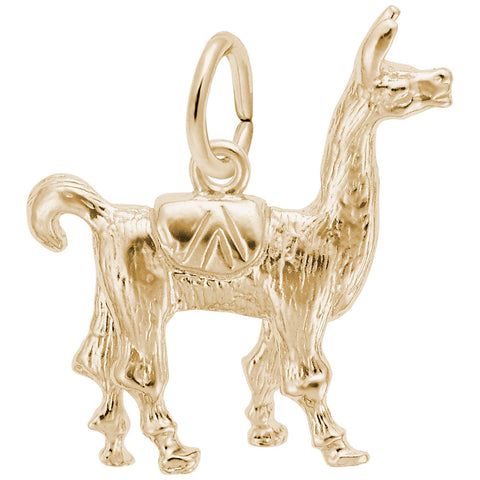 Llama Charm In Yellow Gold