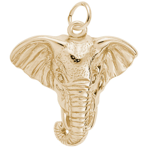 Elephant Head Charm in Yellow Gold Plated