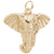 Elephant Head Charm In Yellow Gold