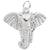 Elephant Head Charm In Sterling Silver