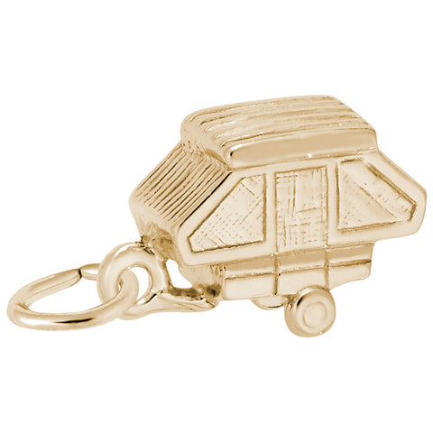Tent Trailer Charm In Yellow Gold