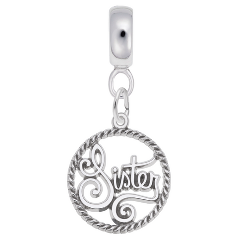 Sister Charm Dangle Bead In Sterling Silver