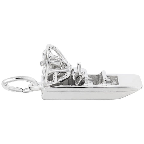Air Boat Charm In 14K White Gold
