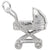 Baby Carriage Charm In 14K White Gold