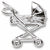 Baby Carriage charm in 14K White Gold hide-image