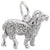 Sheep Charm In 14K White Gold
