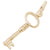 Skeleton Key Charm in Yellow Gold Plated
