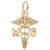 Ms Caduceus Charm In Yellow Gold