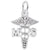 Ms Caduceus Charm In Sterling Silver