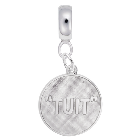 A Round Tuit Charm Dangle Bead In Sterling Silver