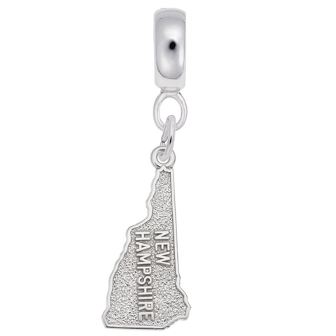 New Hampshire Charm Dangle Bead In Sterling Silver