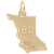 British Columbia Map Charm in Yellow Gold Plated