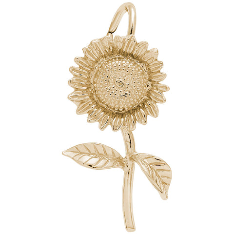 Sunflower Charm In Yellow Gold