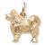 Samoyed Dog Charm in 10k Yellow Gold hide-image