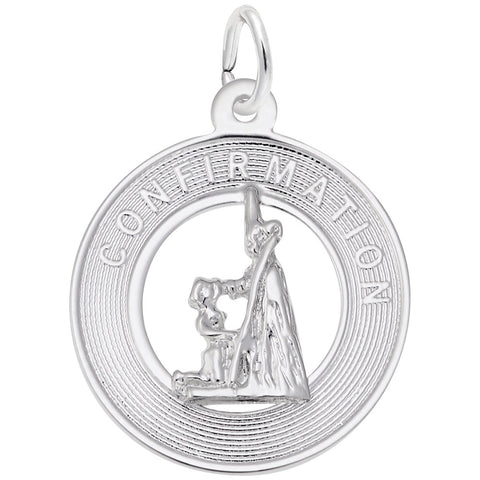 Confirmation Girl Charm In 14K White Gold