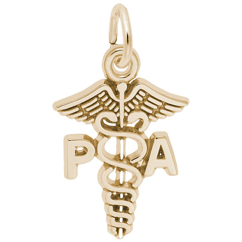 Pa Caduceus Charm In Yellow Gold