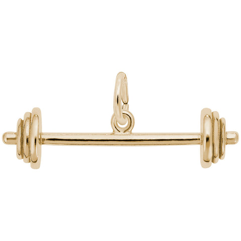 Barbell Charm In Yellow Gold