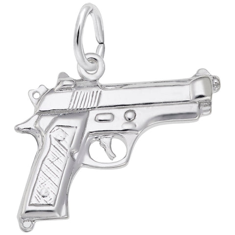 Pistol Charm In Sterling Silver