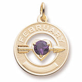 February Birthstone Charm in 10k Yellow Gold hide-image