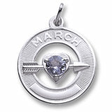 March Birthstone charm in Sterling Silver hide-image