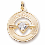 April Birthstone Charm in 10k Yellow Gold hide-image