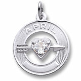 April Birthstone charm in Sterling Silver hide-image