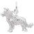 Border Collie Dog Charm In Sterling Silver