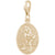 Female Softball Charm in Yellow Gold Plated