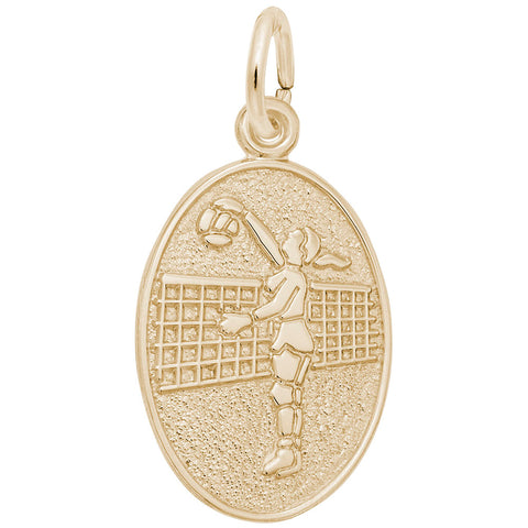 Female Vollyball Charm in Yellow Gold Plated