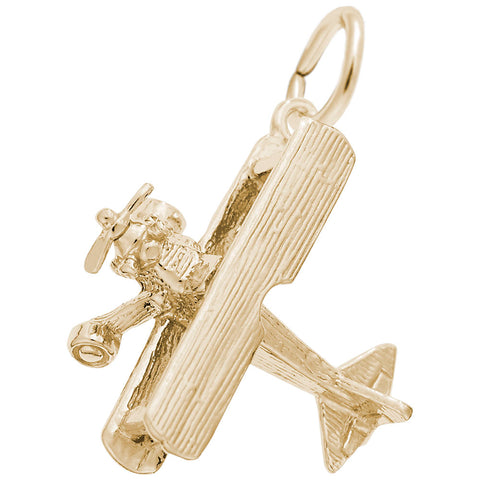 Plane Charm In Yellow Gold